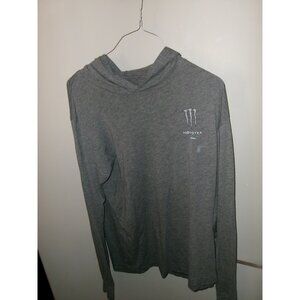 Monster Energy Gray Long Sleeve Graphic T-Shirt Mens L